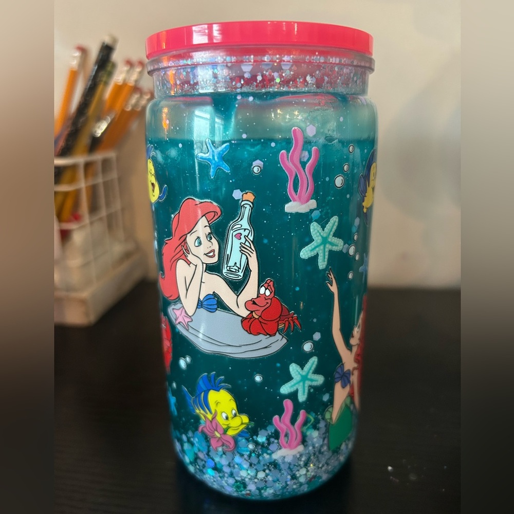 Ariel Themed Glitter Tumbler